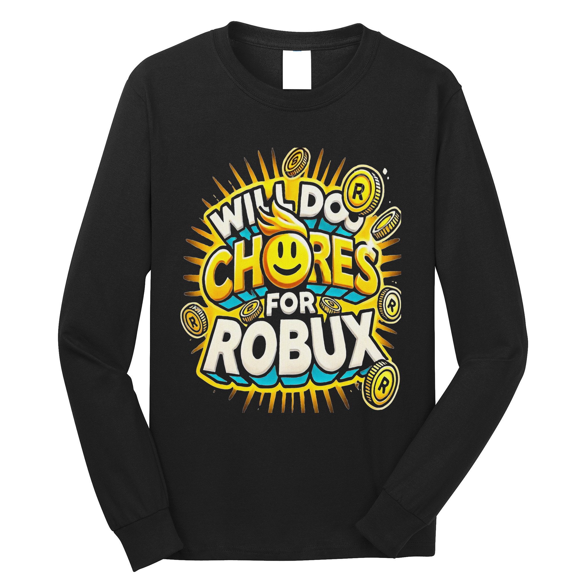 Noob And Professional Gamer Will Do Chores For Robux Long Sleeve Shirt