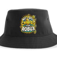 Noob And Professional Gamer Will Do Chores For Robux Sustainable Bucket Hat