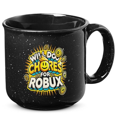Noob And Professional Gamer Will Do Chores For Robux 15oz Campfire Ceramic Mug