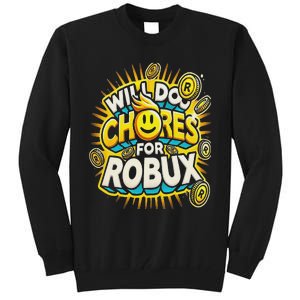 Noob And Professional Gamer Will Do Chores For Robux Tall Sweatshirt