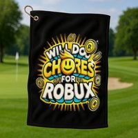 Noob And Professional Gamer Will Do Chores For Robux Golf Towel
