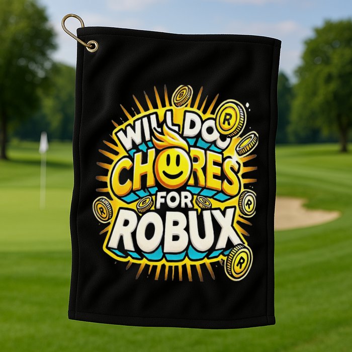 Noob And Professional Gamer Will Do Chores For Robux Golf Towel