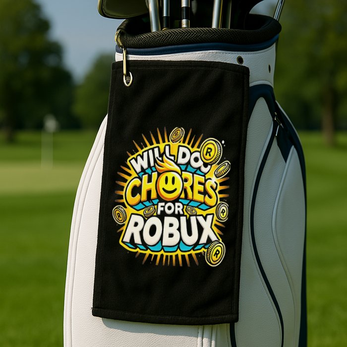 Noob And Professional Gamer Will Do Chores For Robux Golf Towel