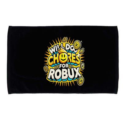 Noob And Professional Gamer Will Do Chores For Robux Microfiber Hand Towel