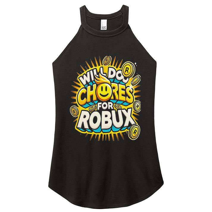Noob And Professional Gamer Will Do Chores For Robux Women's Perfect Tri Rocker Tank