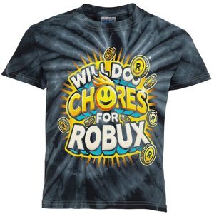 Noob And Professional Gamer Will Do Chores For Robux Kids Tie-Dye T-Shirt