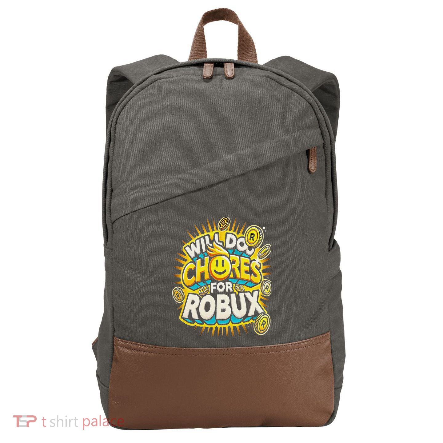 Noob And Professional Gamer Will Do Chores For Robux Cotton Canvas Backpack