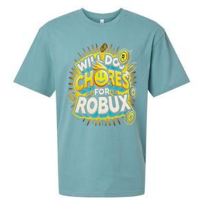 Noob And Professional Gamer Will Do Chores For Robux Sueded Cloud Jersey T-Shirt