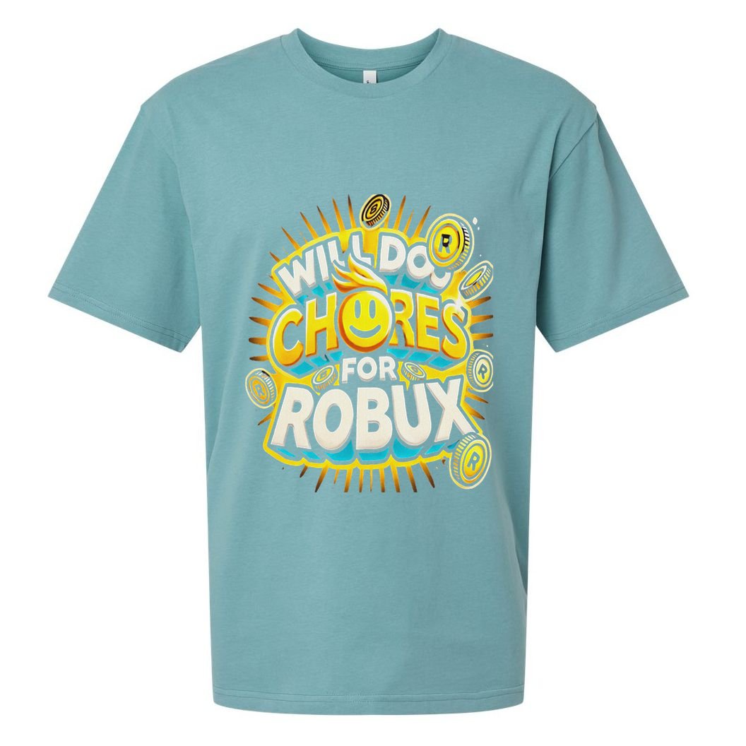 Noob And Professional Gamer Will Do Chores For Robux Sueded Cloud Jersey T-Shirt