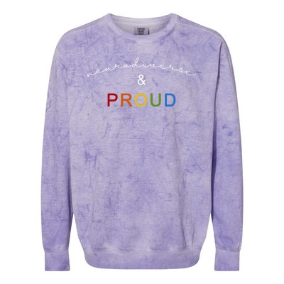 Neurodiverse And Proud Colorblast Crewneck Sweatshirt