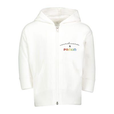 Neurodiverse And Proud Toddler Zip Fleece Hoodie