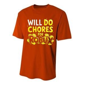 Noob And Professional Gamer Will Do Chores For Robux Performance Sprint T-Shirt