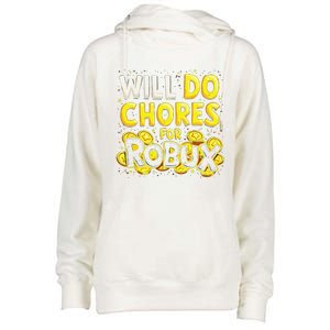 Noob And Professional Gamer Will Do Chores For Robux Womens Funnel Neck Pullover Hood