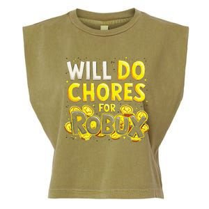 Noob And Professional Gamer Will Do Chores For Robux Garment-Dyed Women's Muscle Tee