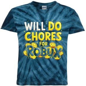 Noob And Professional Gamer Will Do Chores For Robux Kids Tie-Dye T-Shirt