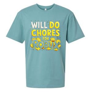 Noob And Professional Gamer Will Do Chores For Robux Sueded Cloud Jersey T-Shirt