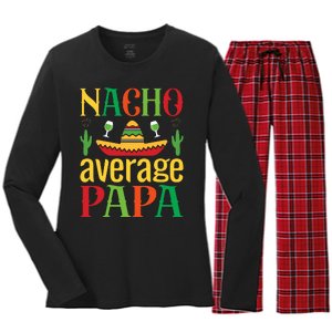 Nacho Average Papa Women's Long Sleeve Flannel Pajama Set 