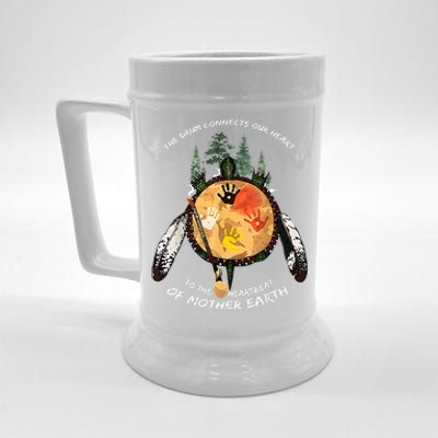 Native American Pride Indigenous Native Drum Beer Stein