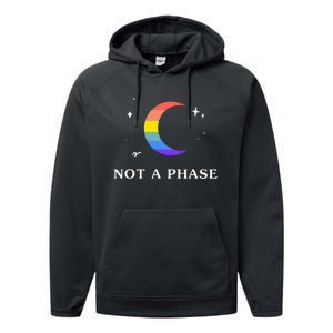 Not A Phase Gay Lesbian Lgbtq Pride Flag Moon Performance Fleece Hoodie