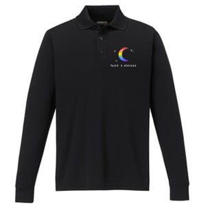 Not A Phase Gay Lesbian Lgbtq Pride Flag Moon Performance Long Sleeve Polo