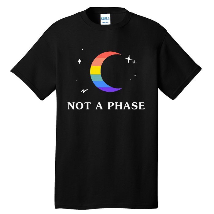 Not A Phase Gay Lesbian Lgbtq Pride Flag Moon Tall T-Shirt