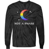 Not A Phase Gay Lesbian Lgbtq Pride Flag Moon Tie-Dye Long Sleeve Shirt