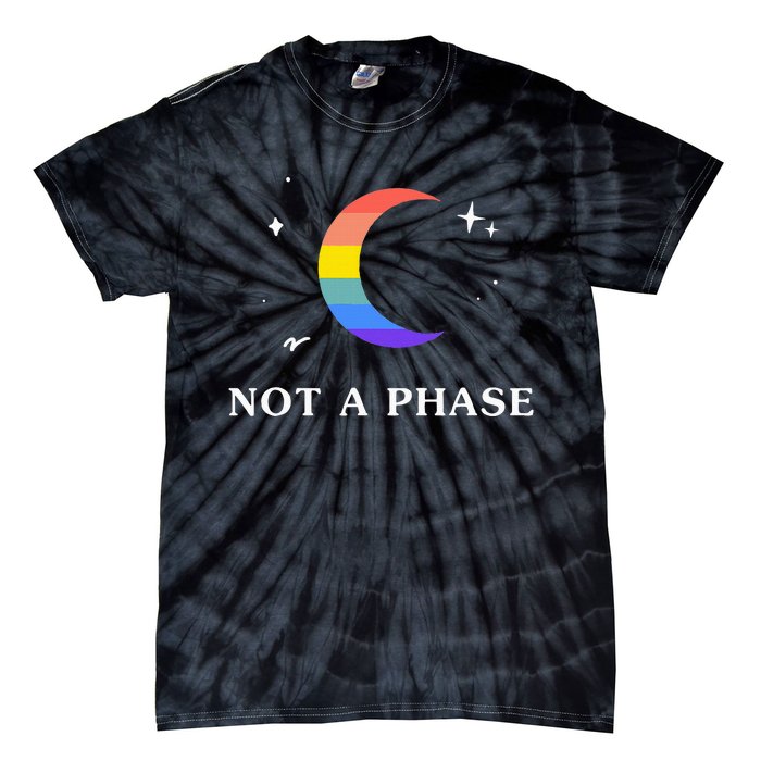 Not A Phase Gay Lesbian Lgbtq Pride Flag Moon Tie-Dye T-Shirt