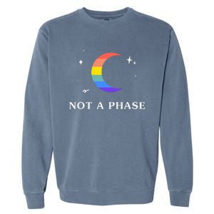 Not A Phase Gay Lesbian Lgbtq Pride Flag Moon Garment-Dyed Sweatshirt