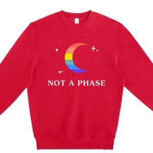 Not A Phase Gay Lesbian Lgbtq Pride Flag Moon Premium Crewneck Sweatshirt