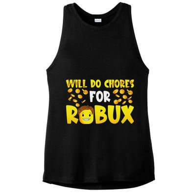 Noob And Professional Gamer Will Do Chores For Robux Ladies PosiCharge Tri-Blend Wicking Tank