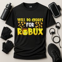 Noob And Professional Gamer Will Do Chores For Robux Performance Shirt