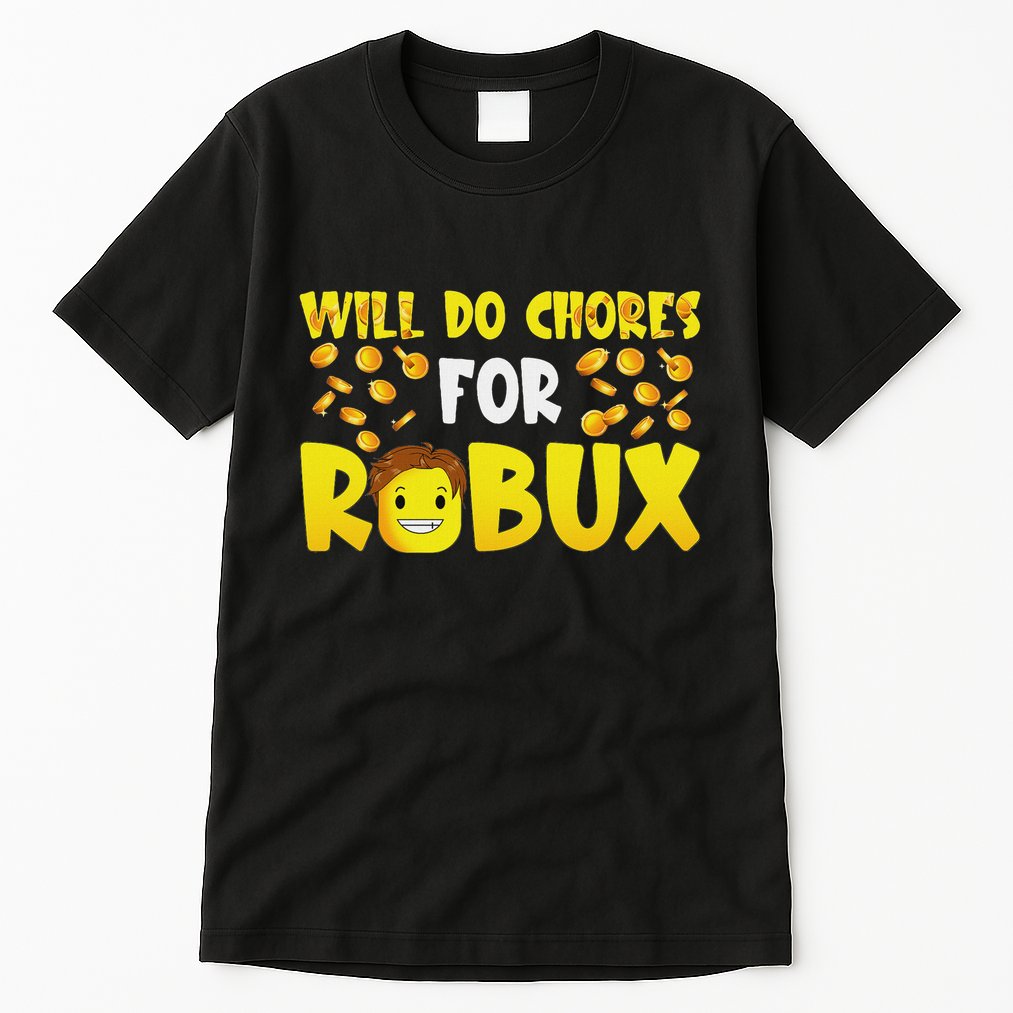 Noob And Professional Gamer Will Do Chores For Robux Tall T-Shirt