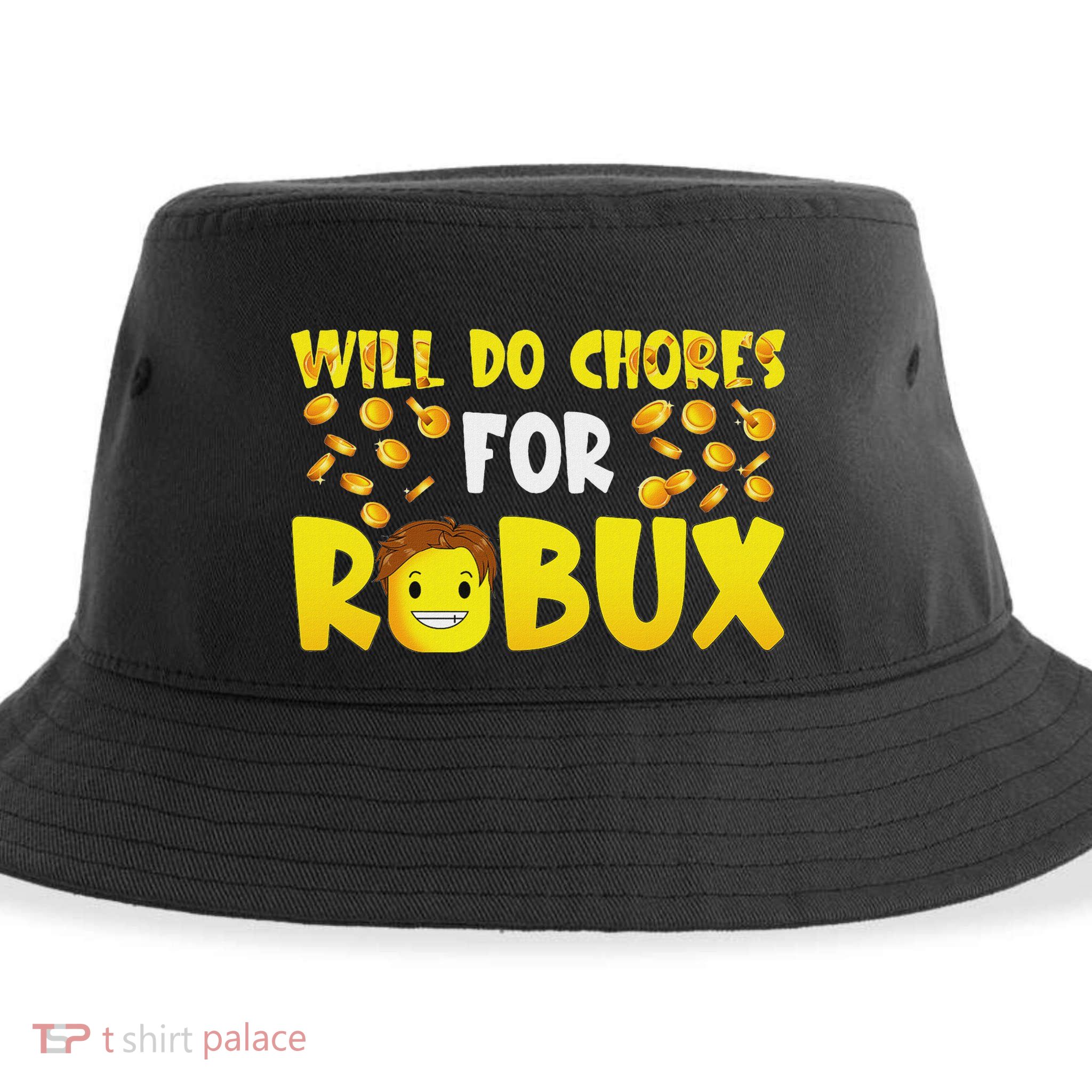 Noob And Professional Gamer Will Do Chores For Robux Sustainable Bucket Hat