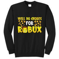 Noob And Professional Gamer Will Do Chores For Robux Tall Sweatshirt