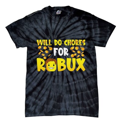 Noob And Professional Gamer Will Do Chores For Robux Tie-Dye T-Shirt