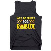 Noob And Professional Gamer Will Do Chores For Robux Tank Top