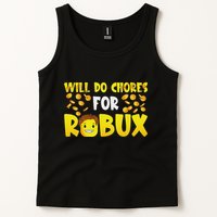 Noob And Professional Gamer Will Do Chores For Robux Tank Top