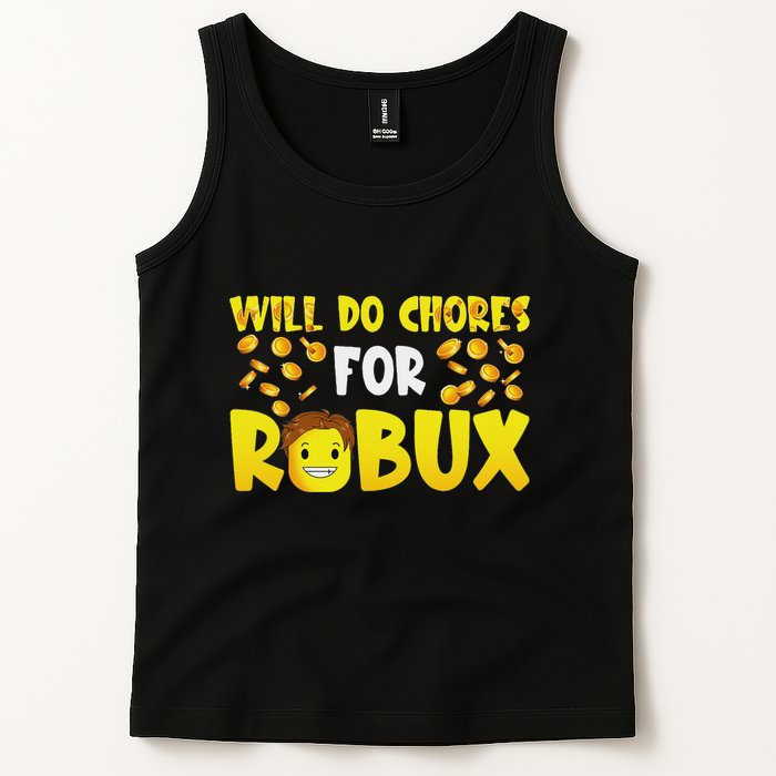 Noob And Professional Gamer Will Do Chores For Robux Tank Top