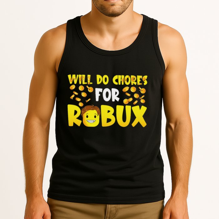 Noob And Professional Gamer Will Do Chores For Robux Tank Top