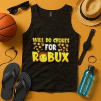 Noob And Professional Gamer Will Do Chores For Robux Tank Top