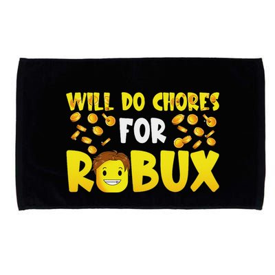 Noob And Professional Gamer Will Do Chores For Robux Microfiber Hand Towel