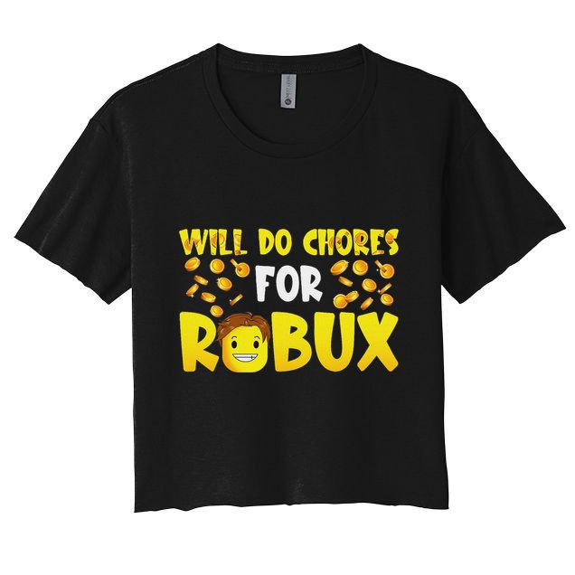 Noob And Professional Gamer Will Do Chores For Robux Crop Top