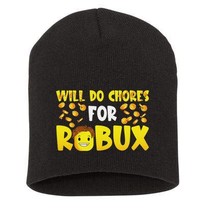 Noob And Professional Gamer Will Do Chores For Robux Short Acrylic Beanie