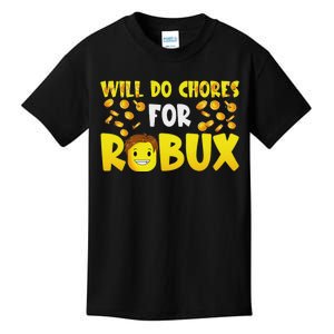 Noob And Professional Gamer Will Do Chores For Robux Kids T-Shirt