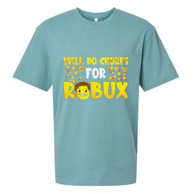 Noob And Professional Gamer Will Do Chores For Robux Sueded Cloud Jersey T-Shirt