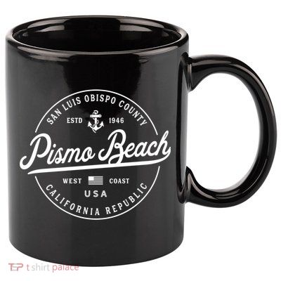 Nautical Anchor Pismo Beach California Travel Vacation Gift 11oz C Handle Ceramic Mug