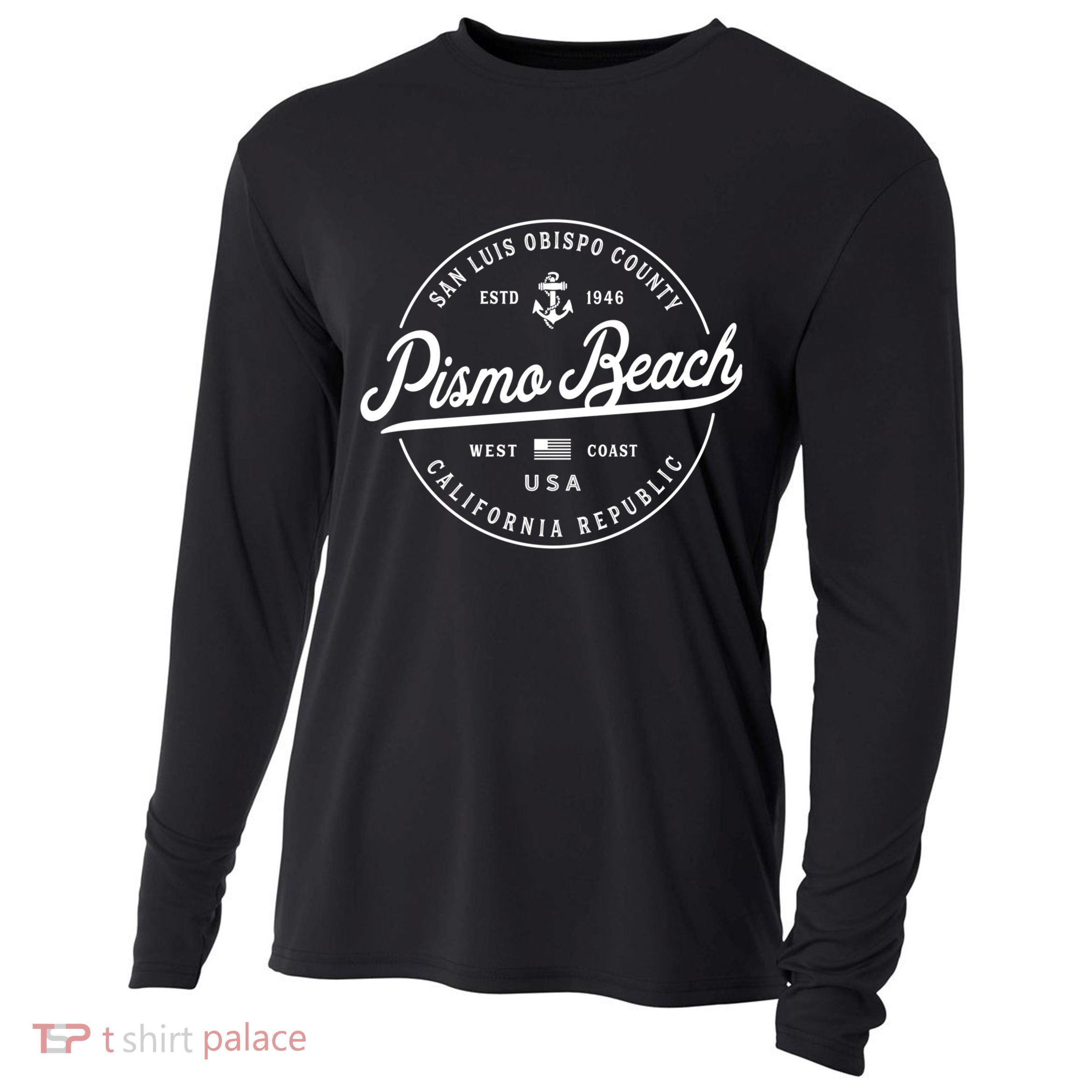 Nautical Anchor Pismo Beach California Travel Vacation Gift Cooling Performance Long Sleeve Crew