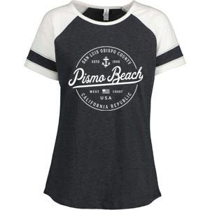 Nautical Anchor Pismo Beach California Travel Vacation Gift Enza Ladies Jersey Colorblock Tee