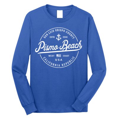 Nautical Anchor Pismo Beach California Travel Vacation Gift Long Sleeve Shirt