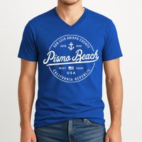 Nautical Anchor Pismo Beach California Travel Vacation Gift V-Neck T-Shirt